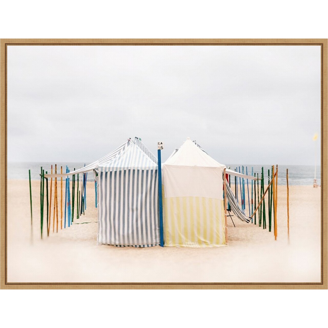 Seaside 5 (Beach) by Carina Okula 24-in. W x 18-in. H. Canvas Wall Art Print Framed in Natural